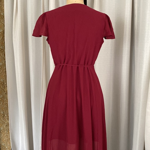 Burgundy wrap dress - Picture 7 of 14